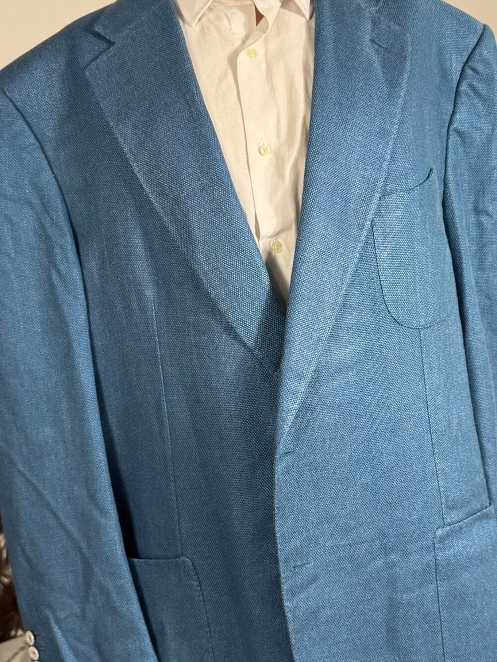 Tom Ford Turquoise Aqua Blue Silk Sport Jacket 64 54R US Men's Silk Linen XXXL